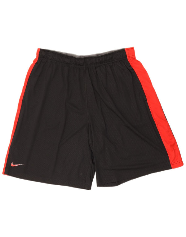 Nike - Pantalones cortos deportivos Dri Fit para hombre, poliéster color block, talla grande, color negro