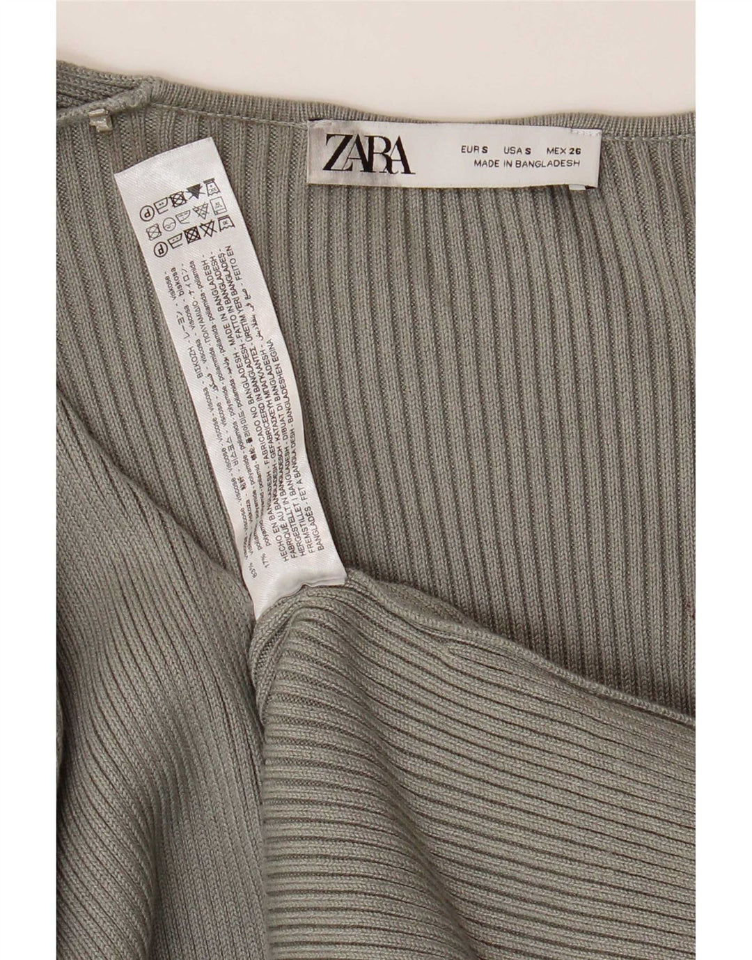 Zara Vestido Maxi Jumper para Mujer UK 8 Small Viscosa Gris