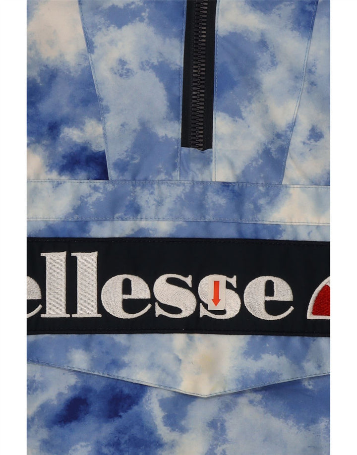Ellesse Chaqueta impermeable con capucha para hombre UK 36 Small Blue Tie Dye Poliéster