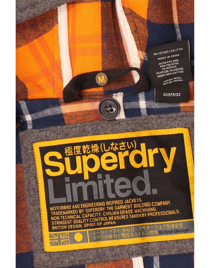 Superdry Trenca con capucha para mujer, Reino Unido 40, lana gris medio