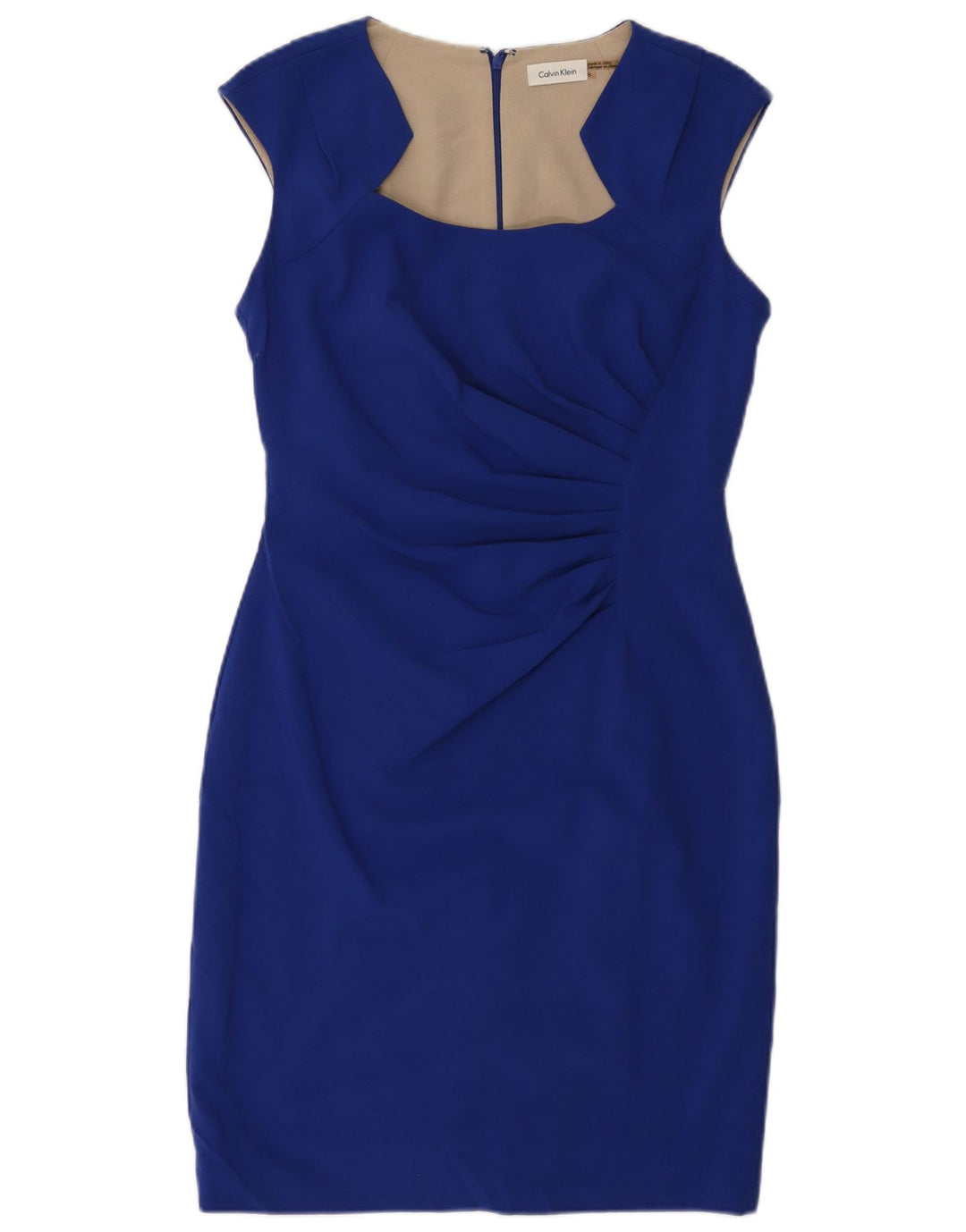 CALVIN KLEIN Vestido sin mangas para mujer US 8 Poliéster azul medio