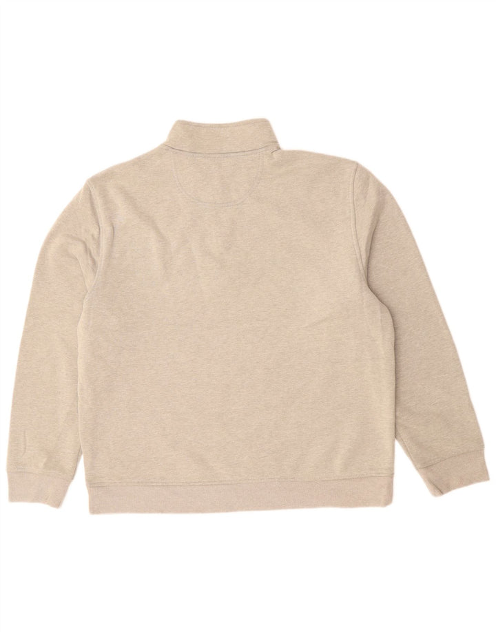 IZOD - Sudadera con cuello y cremallera para hombre, color gris medio, algodón
