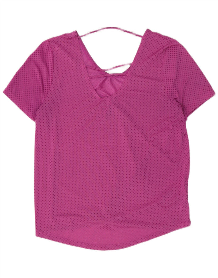 NIKE Camiseta Dri Fit para Mujer UK 14 Poliéster con Manchas Rosa Mediana
