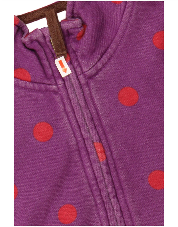 BODEN Sudadera con cuello y cremallera para mujer, talla 40, talla mediana, color morado y lunares