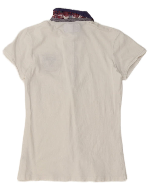 Napapijri Polo Geographic para mujer UK 40 Medium Blanco Colorblock