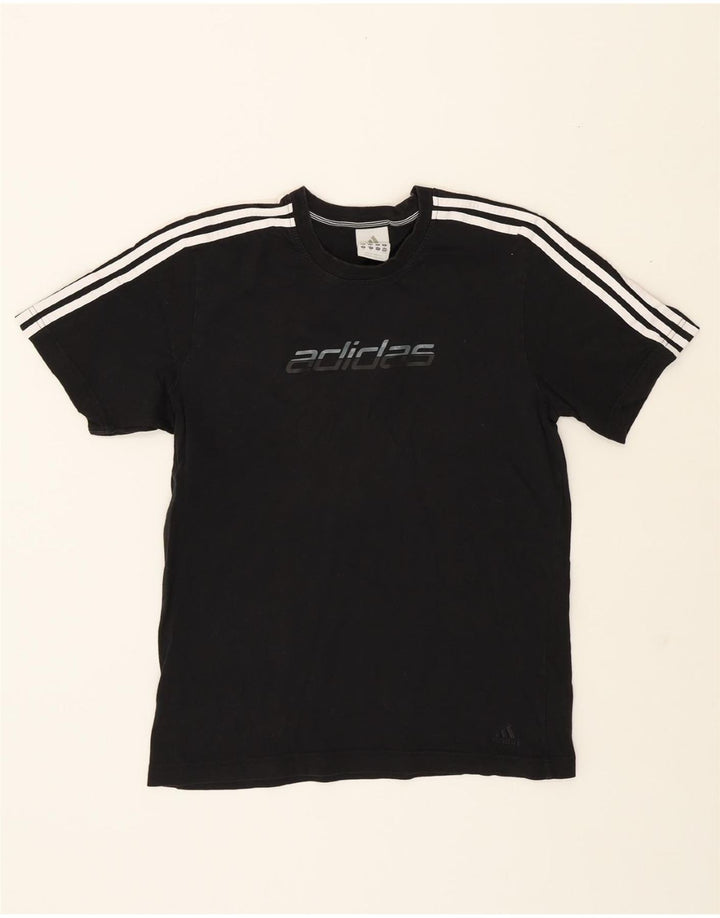 ADIDAS Mens Graphic T-Shirt Top Medium Black Cotton Vintage Adidas and Second-Hand Adidas from Messina Hembry 
