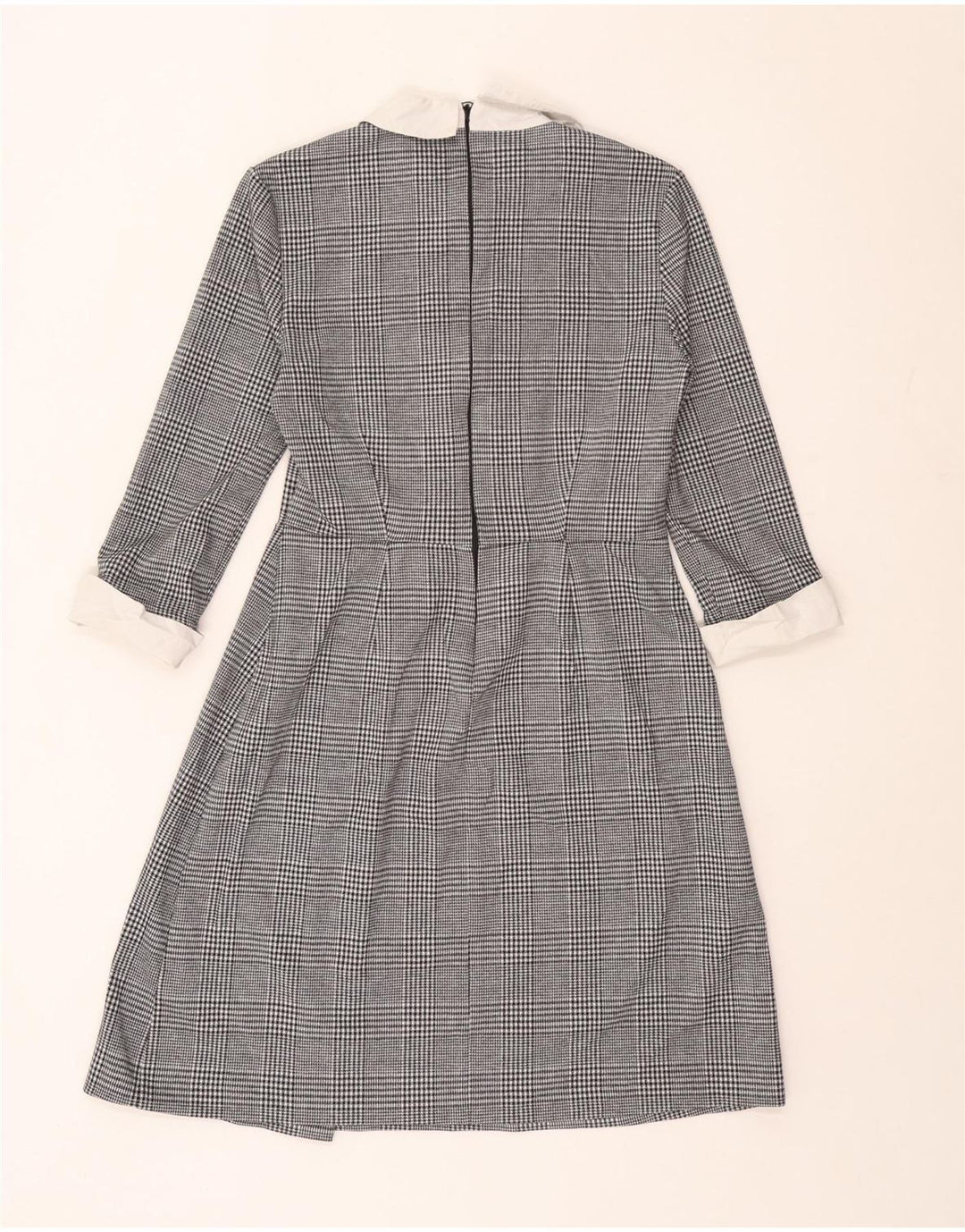 Marks & Spencer Vestido acampanado para mujer UK 10 Small Black Houndstooth