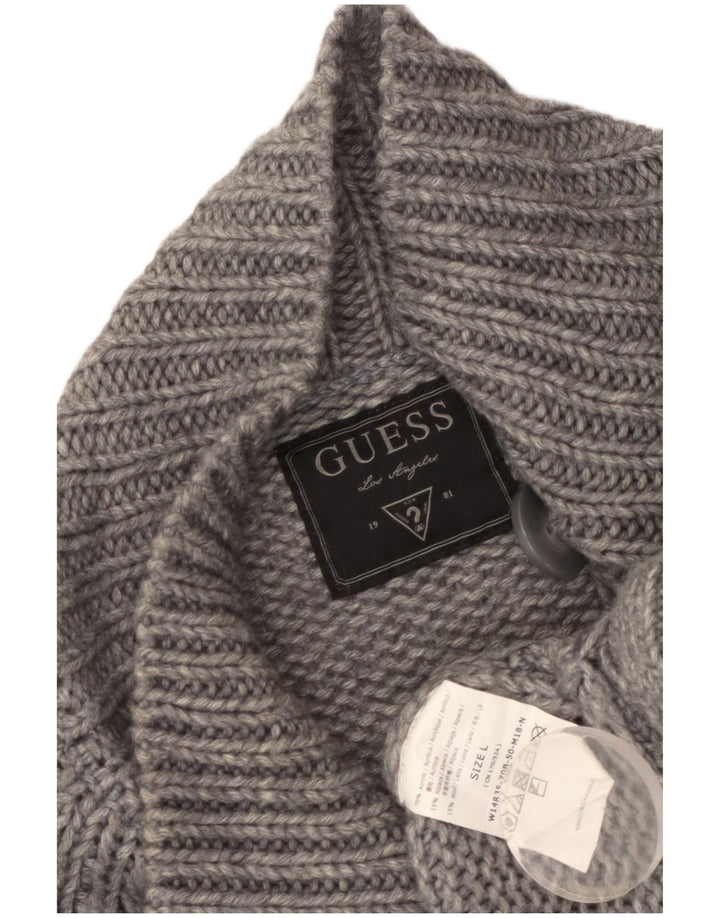 Guess Suéter tipo cárdigan de manga 1/2 para mujer Reino Unido 44 Acrílico gris grande