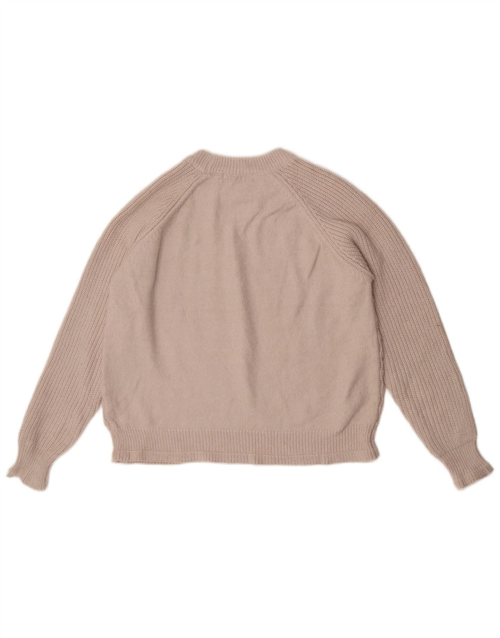 Marks & Spencer Suéter Corto con Cuello Redondo para Mujer UK 44 Medium Beige