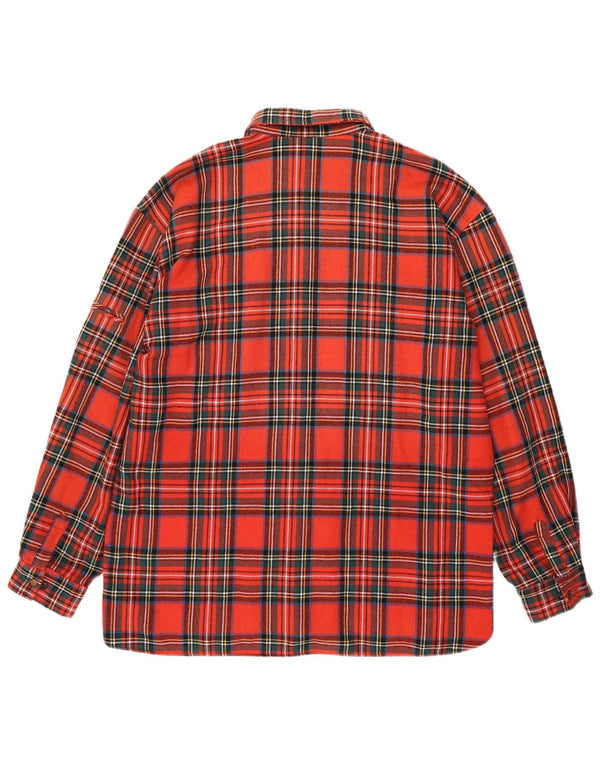 Camisa de franela vintage para hombre XL a cuadros rojos