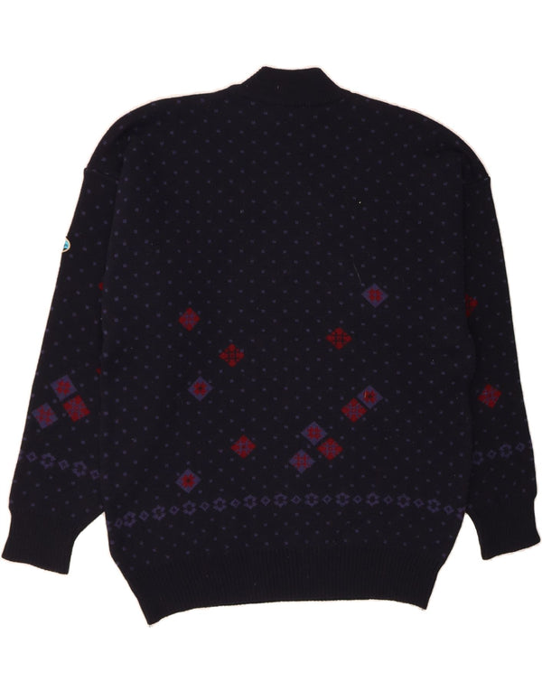 NORTH POLE Suéter de cuello alto para hombre 2XL Azul marino Lana Fair Isle