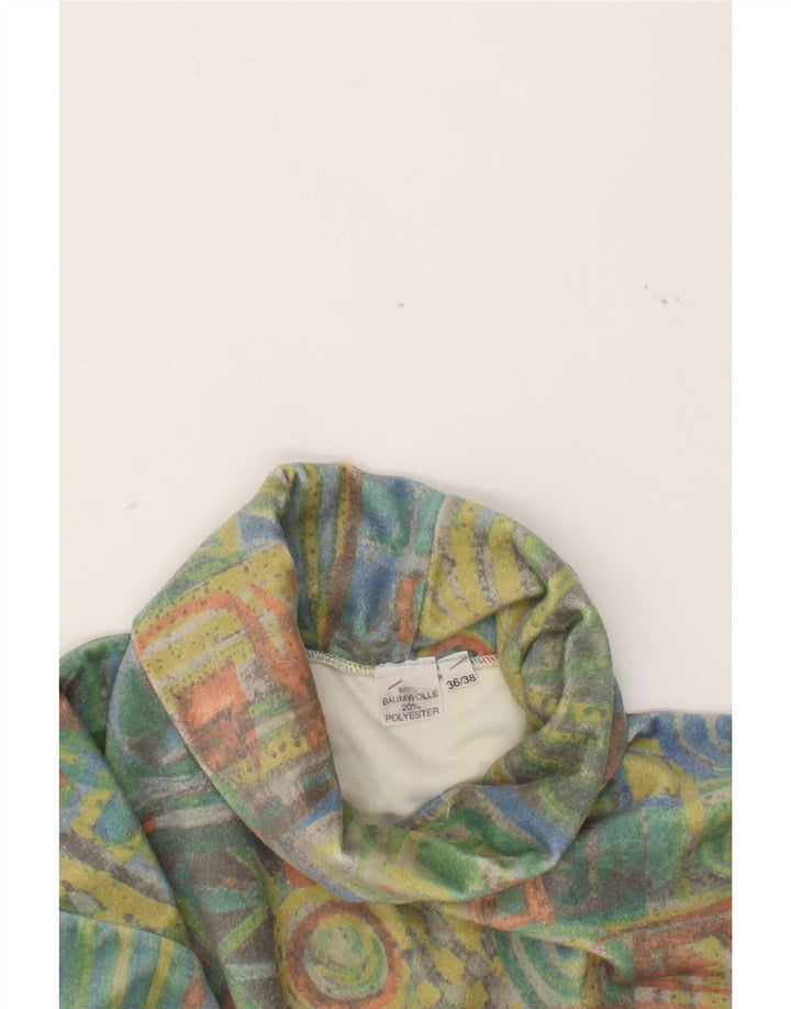 VINTAGE Mujer Oversize Top Manga Larga EU 36 Pequeño Multicolor