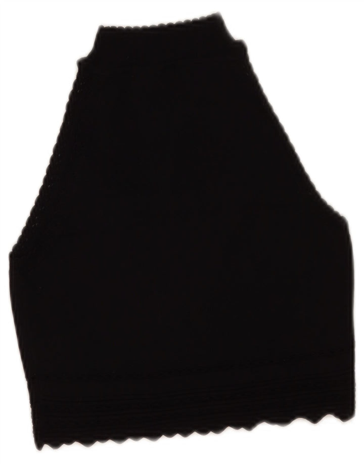 Zara Mujer Crop Vest Tank Top UK 8 Small Negro