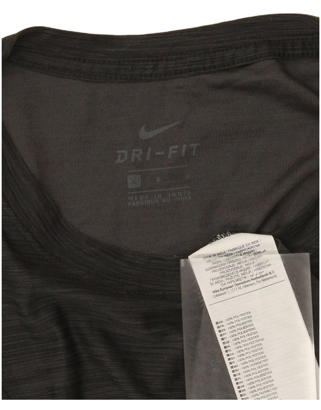 Camiseta Nike Dri Fit para hombre Top grande de poliéster moteado gris
