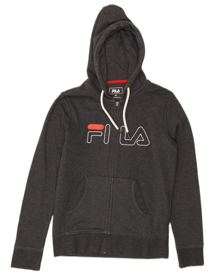 Fila Sudadera con capucha y cremallera gráfica para mujer Reino Unido 12 Algodón gris medio