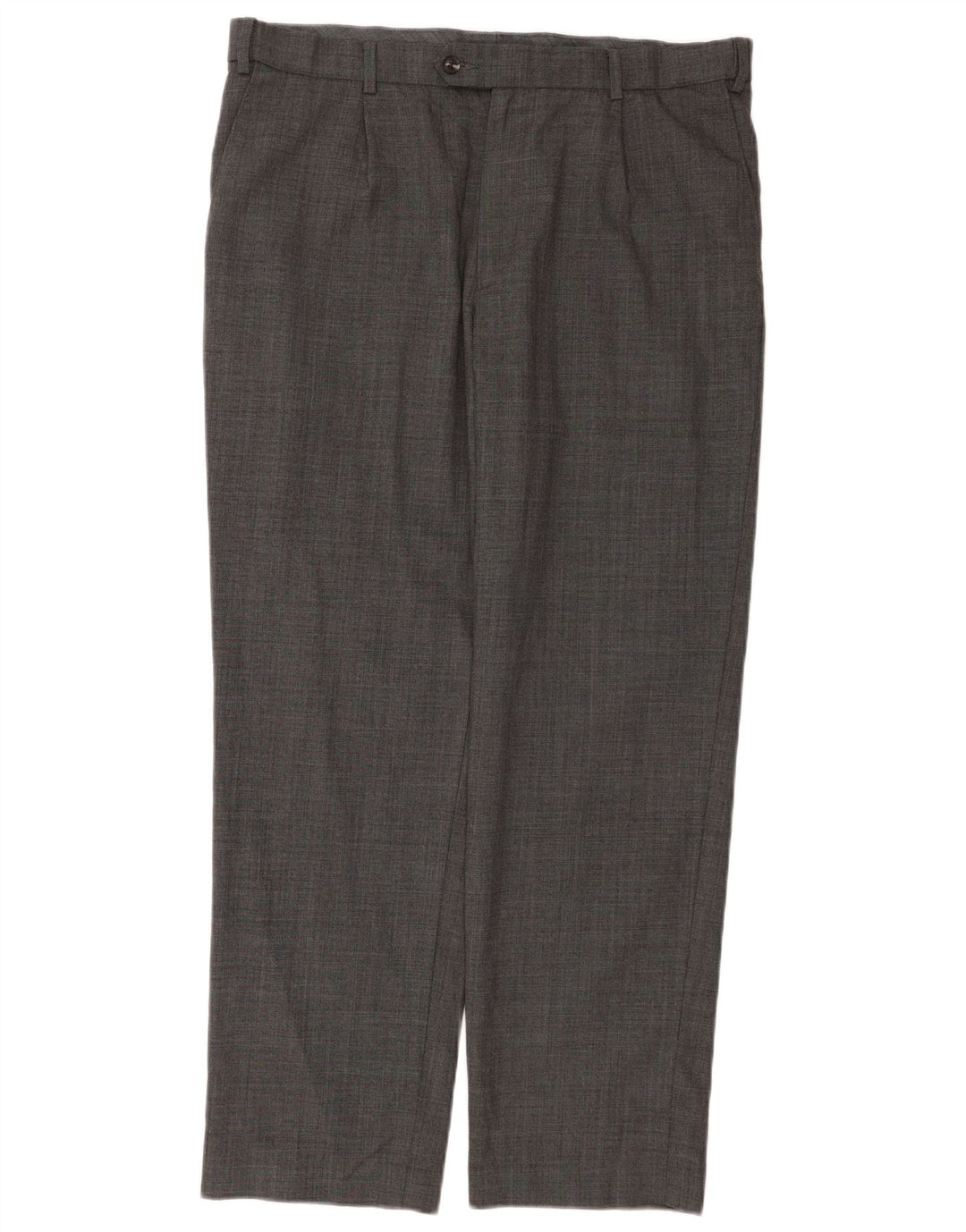 Marks & Spencer Pantalones de traje rectos de corte regular para hombre W36 L31 Lana gris