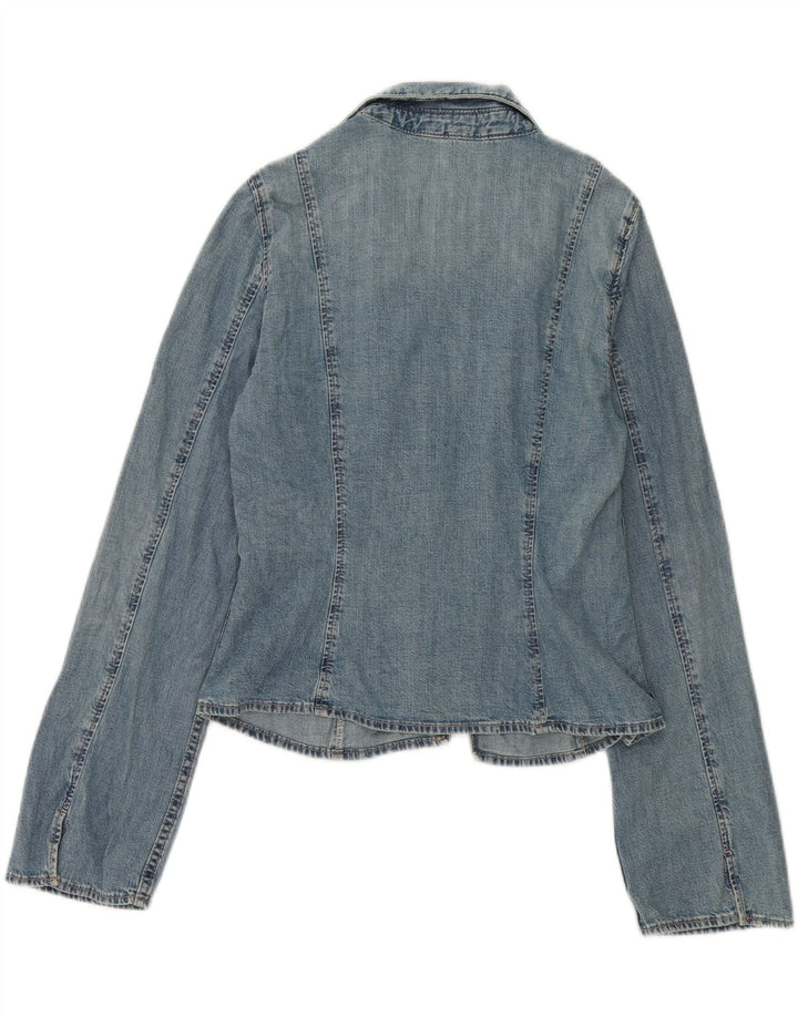 Zara Mujer Chaqueta Vaquera Cruzada ES 40 XL Algodón Azul