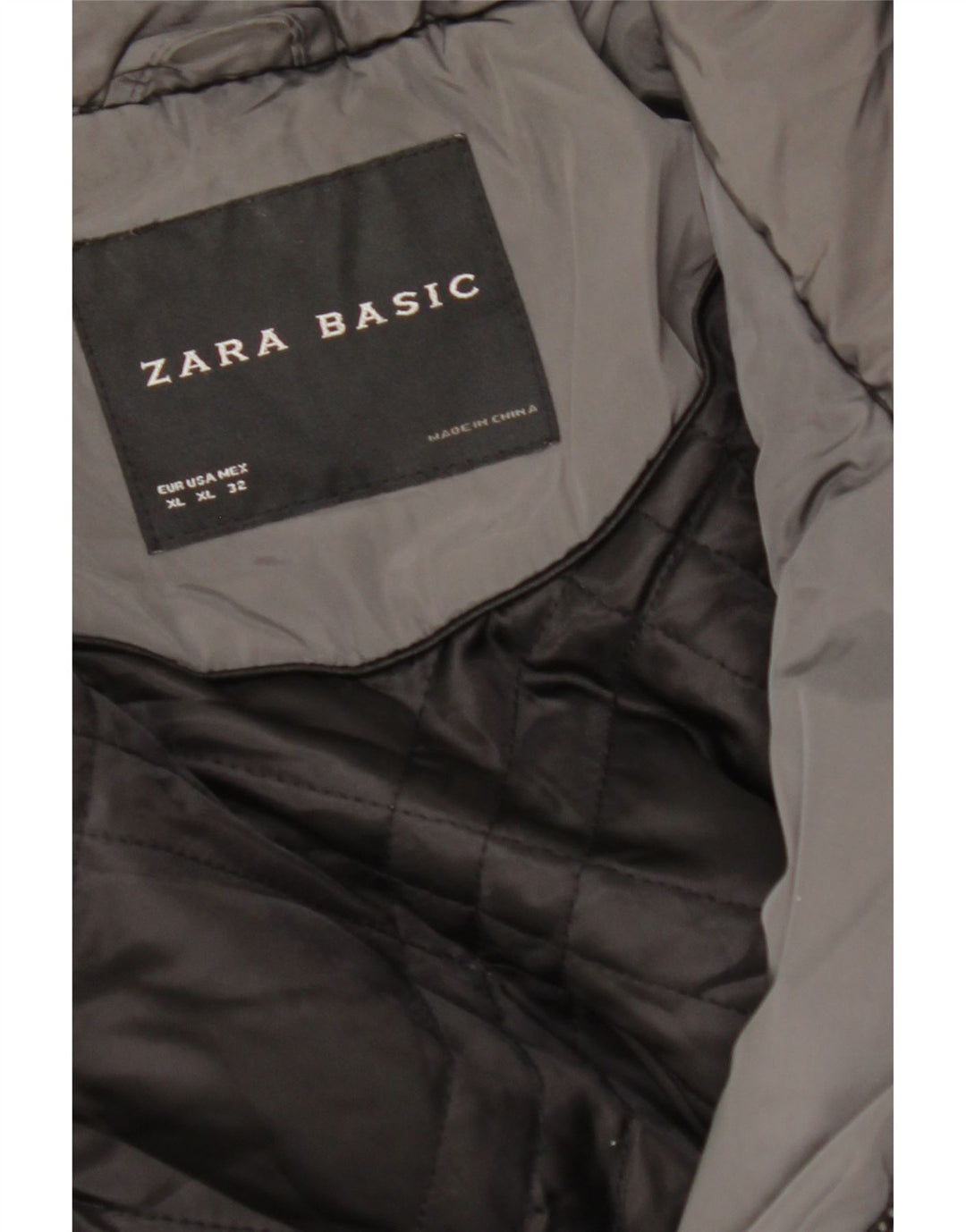 ZARA Mujer Cazadora Acolchada ES 40 XL Gris