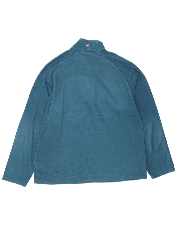 Mountain Warehouse Jersey de forro polar con cuello y cremallera para hombre XL Poliéster azul