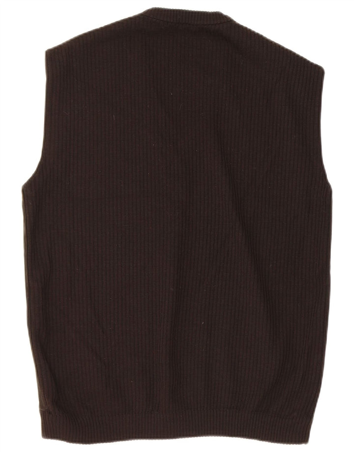 Vintage hombres ante chaleco camiseta sin mangas IT 48 pequeño marrón