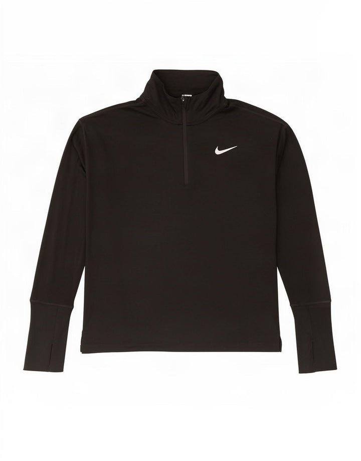 Nike Dri Fit - Chándal con cremallera y cuello para hombre, talla pequeña, poliéster negro