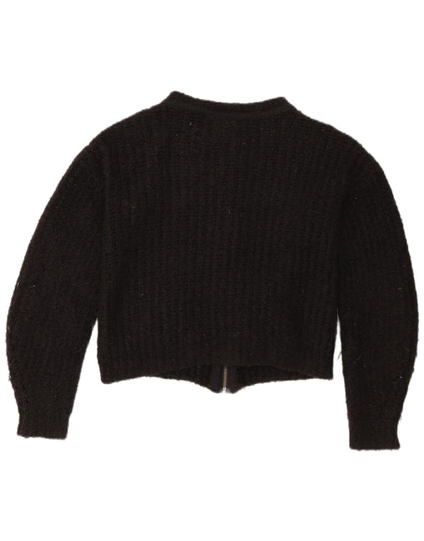 Topshop Suéter tipo cárdigan corto para mujer UK 6 XS Acrílico negro