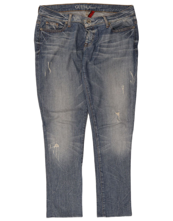 Guess Vaqueros Slim Desgastados Mujer W31 L29 Algodón Azul