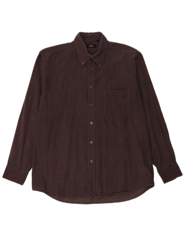 Camisa vintage de pana para hombre XL Algodón gris