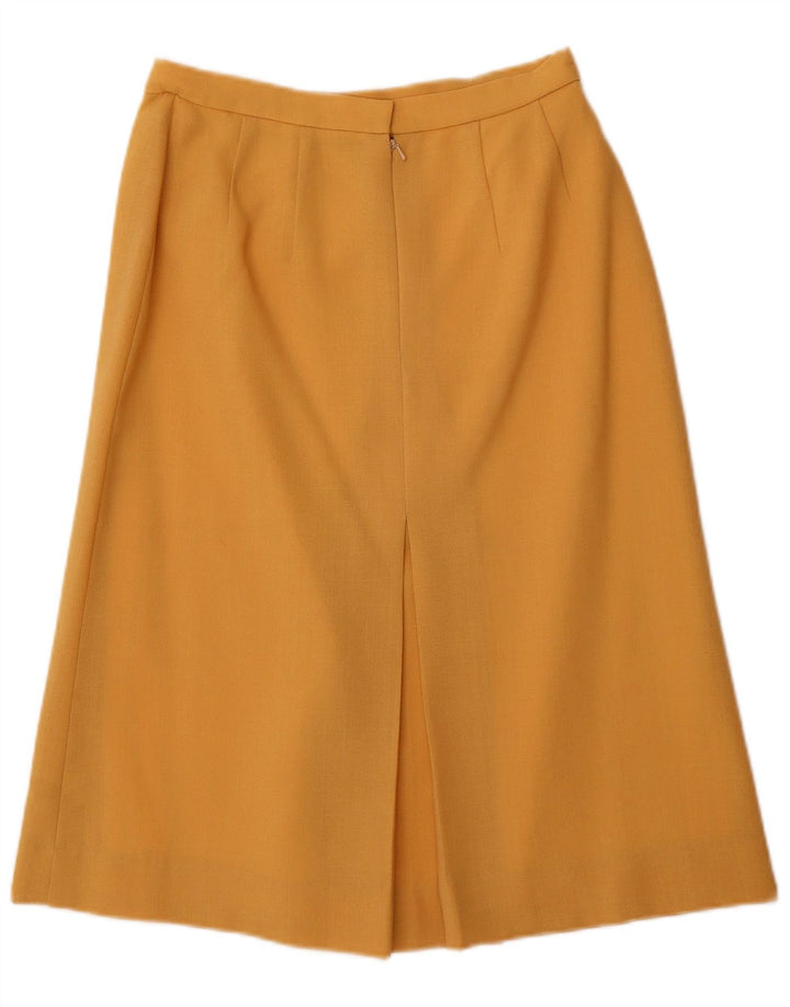 VINTAGE Womens 5 Button 2 Piece Skirt Set UK 14 Medium W28  Yellow