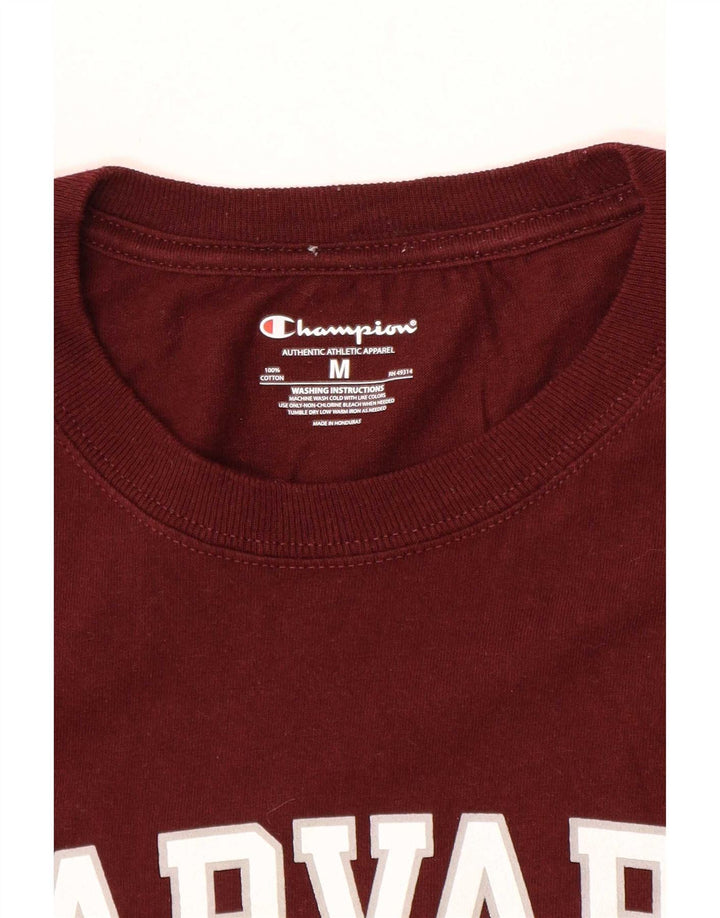 Champion Harvard Regular Graphic Camiseta Top Algodón Granate Medio