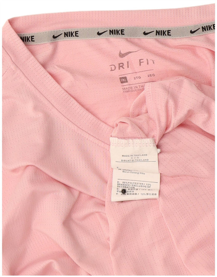 Nike Camiseta Dri Fit para hombre Top 2XL Poliéster rosa