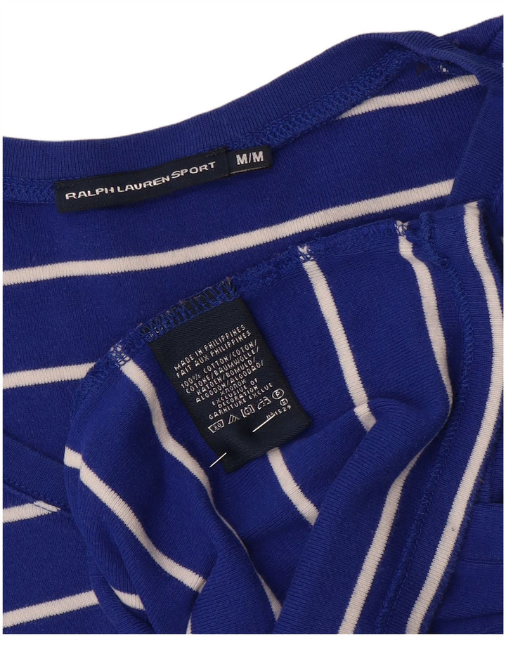 Ralph Lauren Camiseta para mujer Top UK 12 Algodón a rayas azul medio
