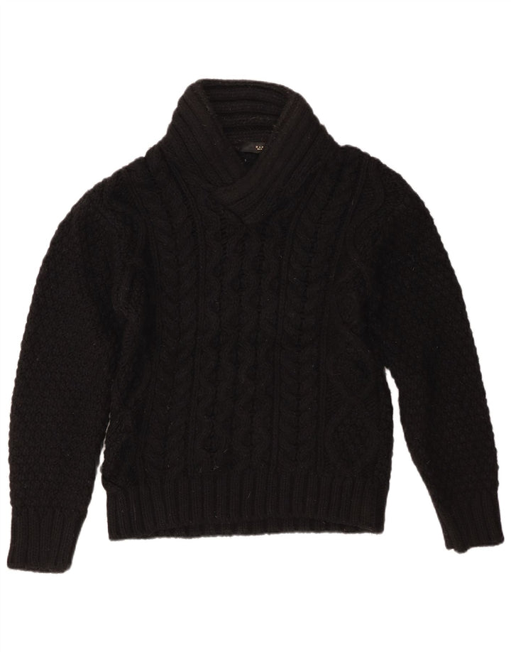 Zara Hombre Jersey Con Cuello En V Jersey Acrílico Negro Medio