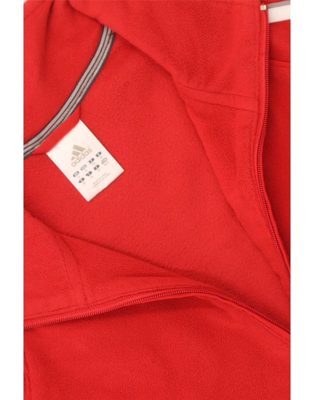 Adidas - Chaqueta polar para mujer (talla 40), color rojo mediano