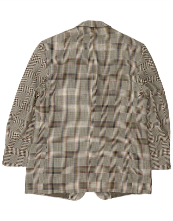 Brooks Brothers Chaqueta tipo blazer de 3 botones para hombre IT 54 2XL Lana de pata de gallo gris