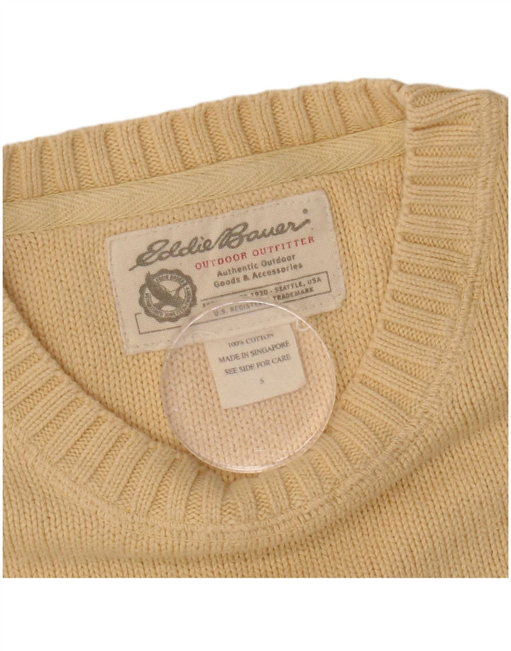 Eddie Bauer - Jersey de cuello redondo para hombre, talla pequeña, algodón amarillo