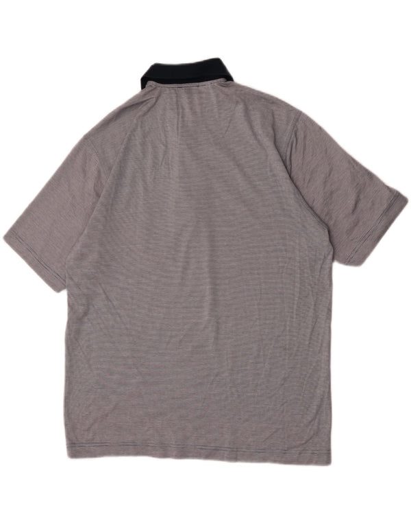 Amerigo Vespucci Polo para hombre de algodón con bloques de color gris grande