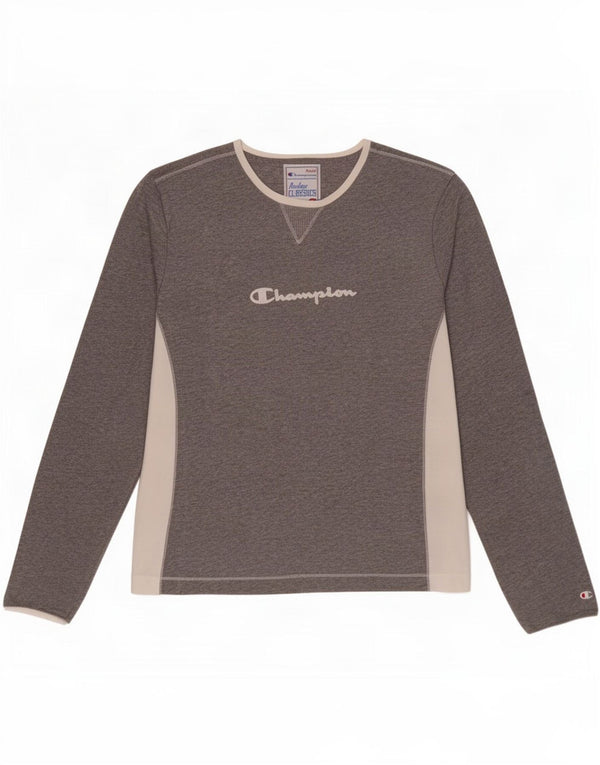 Champion Heritage Classics Graphic Top Manga Larga para Mujer UK 40 Grande Gris