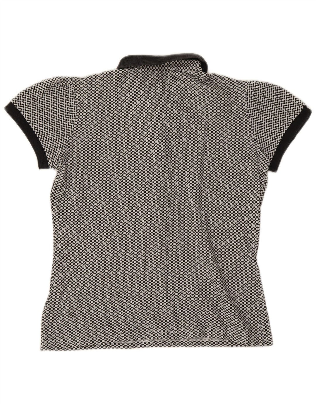 FRED PERRY Polo para mujer Reino Unido 12 Algodón floral azul marino mediano