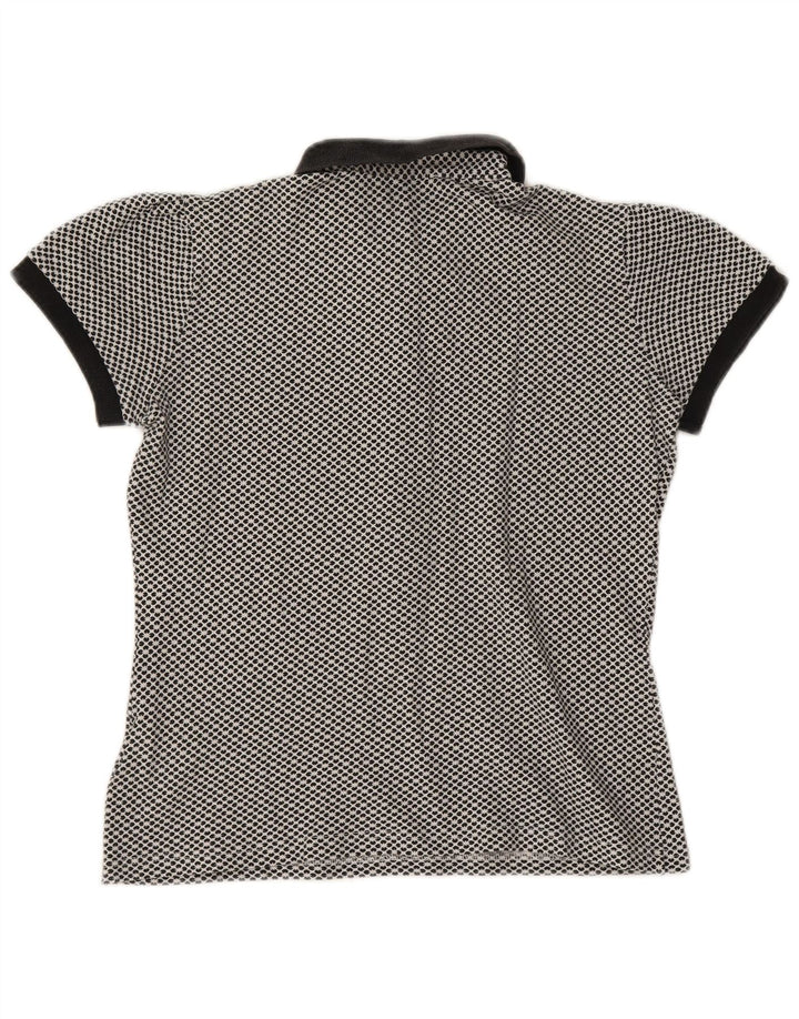 FRED PERRY Polo para mujer Reino Unido 12 Algodón floral azul marino mediano