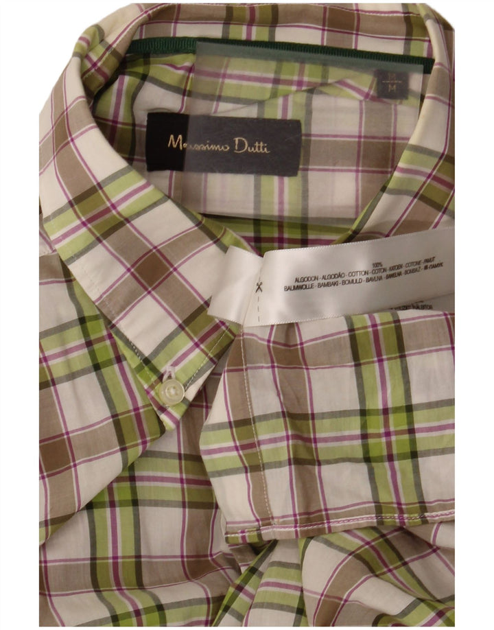 Camisa Massimo Dutti Hombre Algodón Cuadros Verde Medio