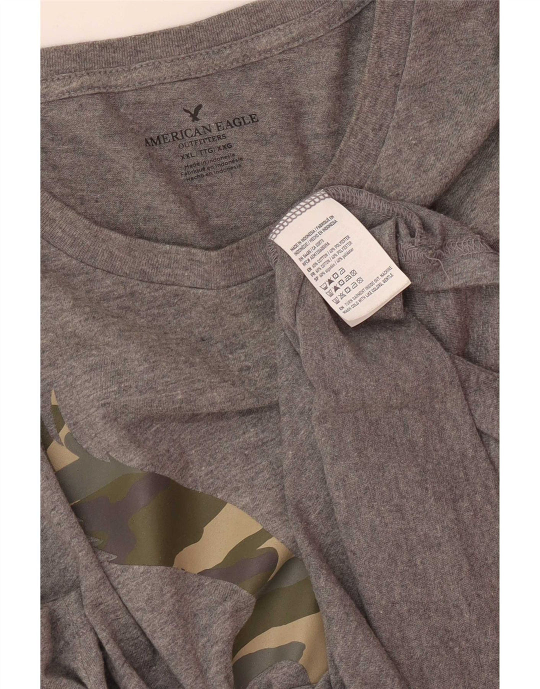 American Eagle Camiseta gráfica para hombre Top 2XL Algodón gris