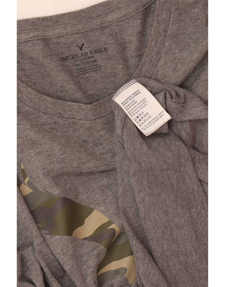 American Eagle Camiseta gráfica para hombre Top 2XL Algodón gris