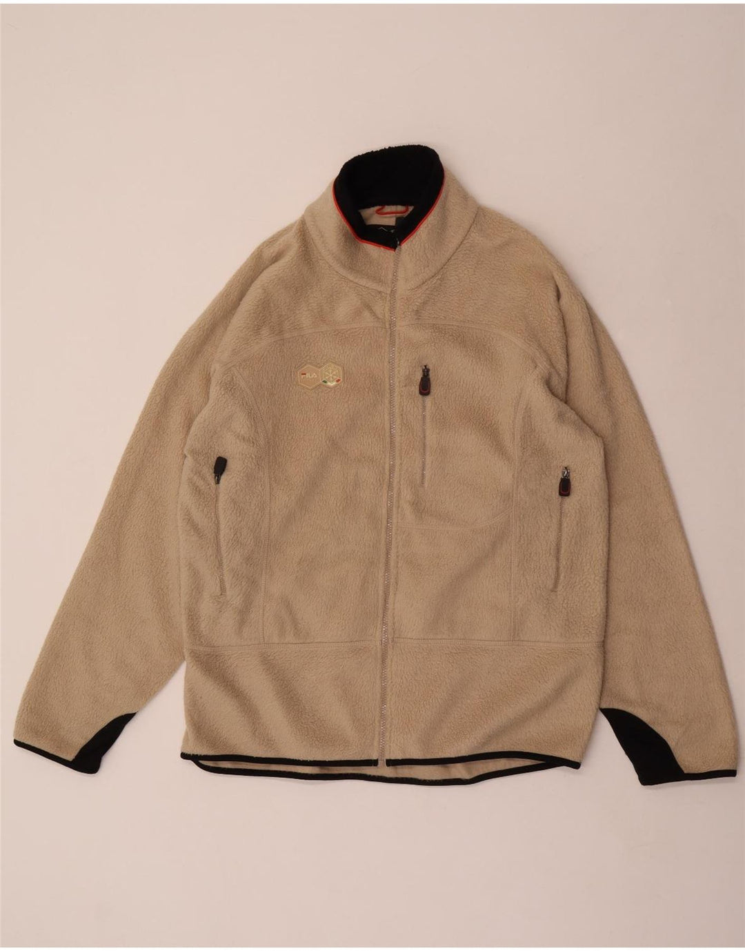 Fila Chaqueta polar para hombre UK 44 2XL Beige Poliéster