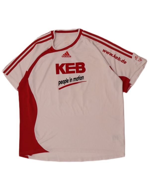 Adidas Hombre Camiseta Regular De Manga Corta Con Gráfico Top XL Blanco Colorblock