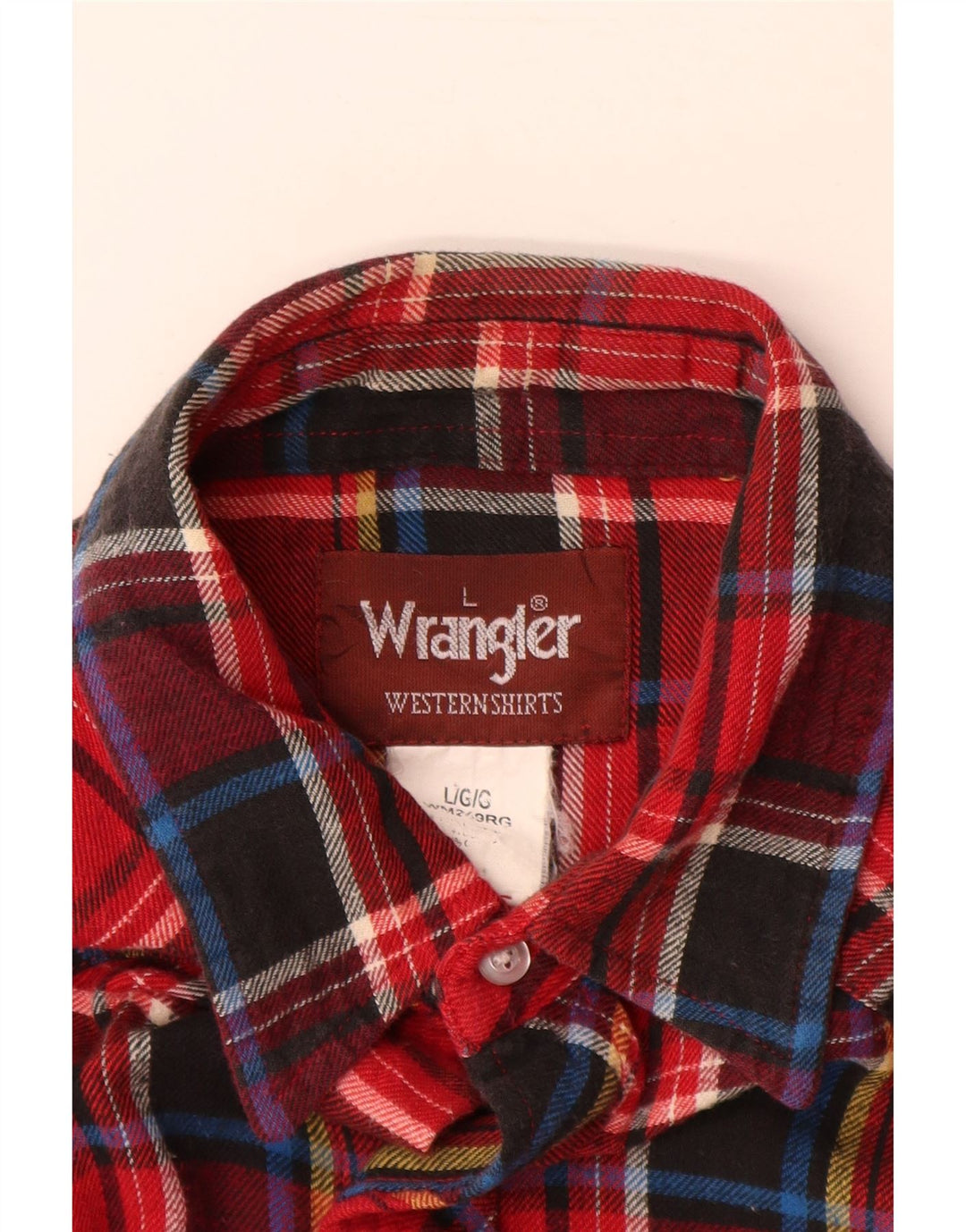 Wrangler Camisa de franela occidental para hombre, cuadros rojos grandes