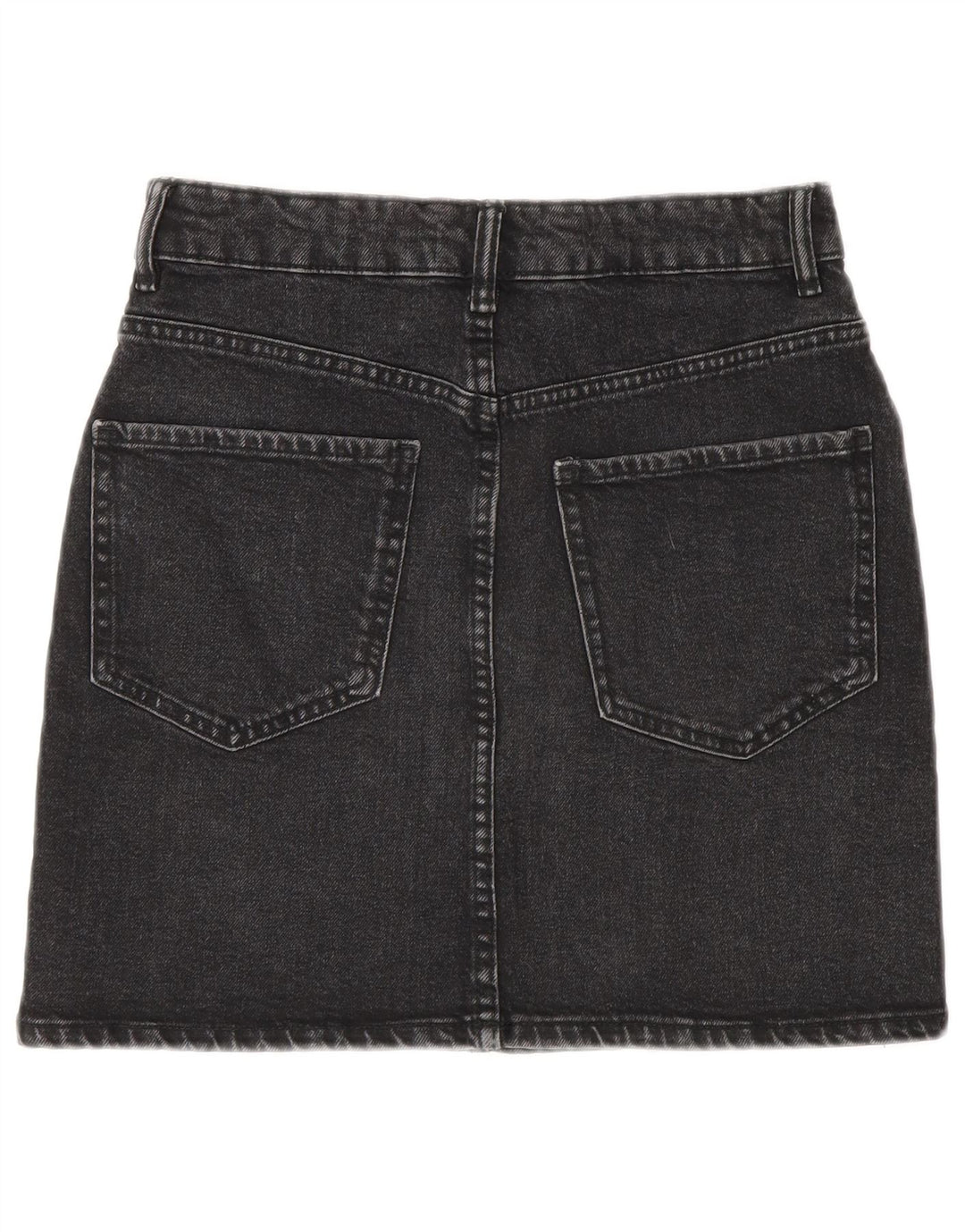 Zara Mujer Mini Falda Vaquera Pequeña W26 Algodón Gris