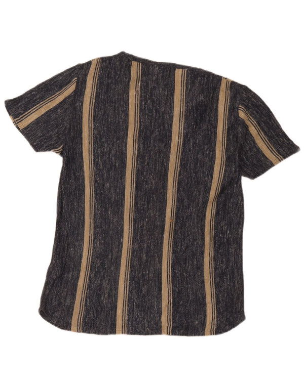 Zara Hombre Camiseta Top Small Gris Rayas Acrílico