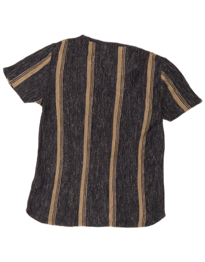 Zara Hombre Camiseta Top Small Gris Rayas Acrílico