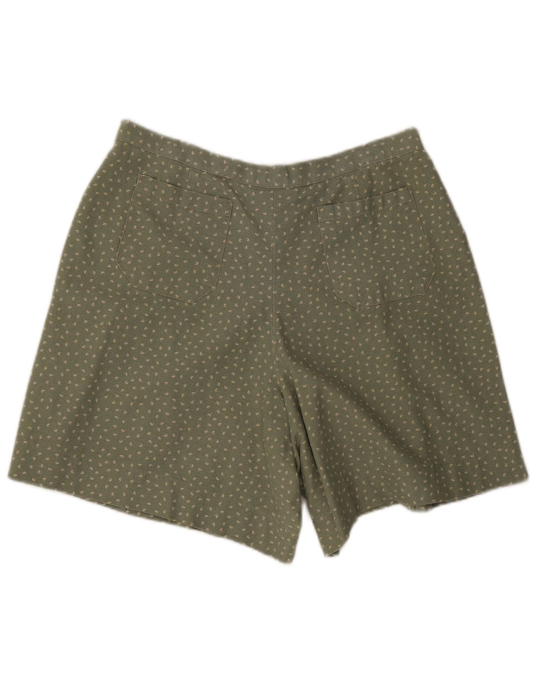 Vintage mujer casual pantalones cortos grandes W34 verde manchado